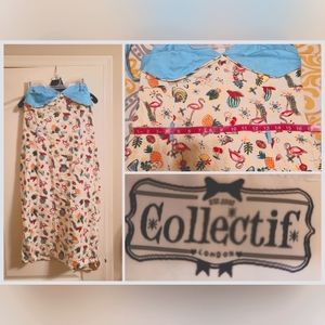 Hawaiian print halter dress